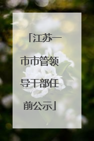 江苏一市市管领导干部任前公示